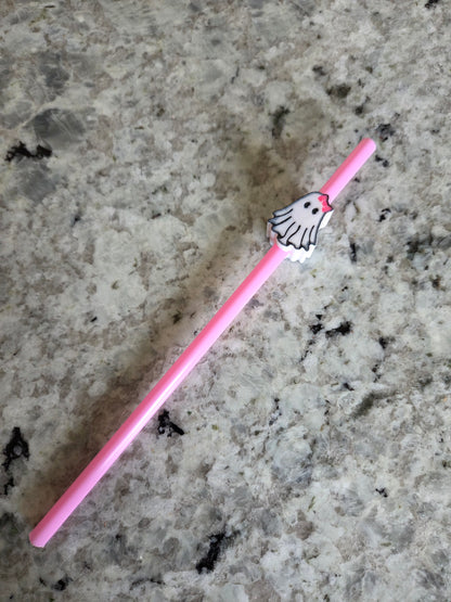 Ghost Straw Decoration (with straw)